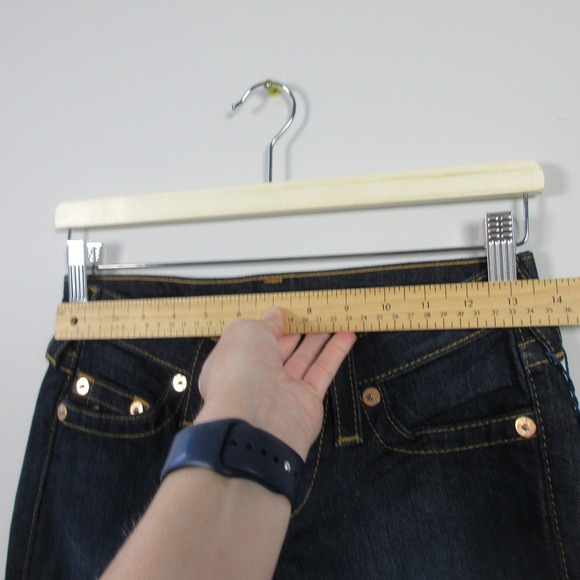 True Religion Lonestar Straight Leg Jeans Women 25 Blue Cotton Blend Denim 524 - Picture 9 of 12